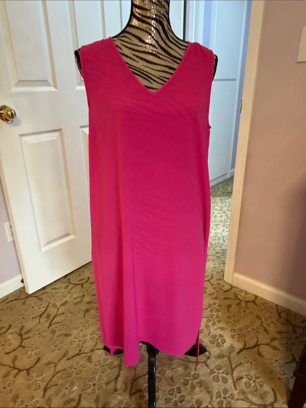 Vince Camuto Hot Pink Asymmetrical Sleeveless Dress